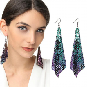 Aretes pañoleta metálica