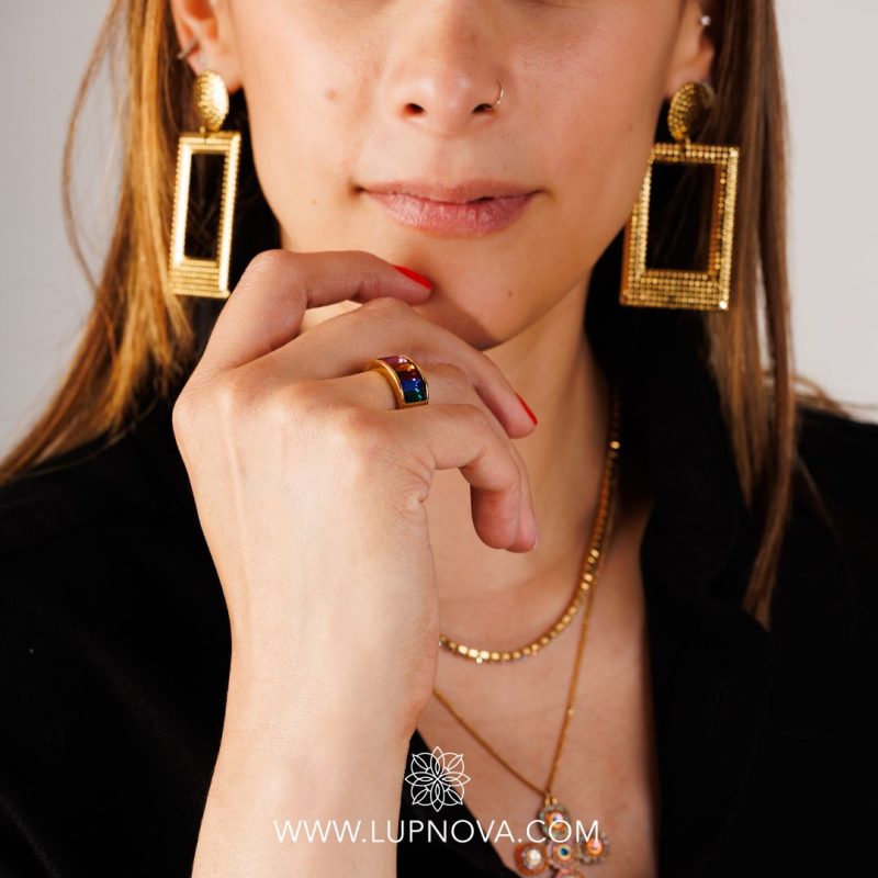 Aretes Golden Frame - Imagen 2